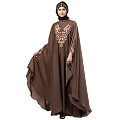 Designer Irani Kaftan with embroidery work- Light Brown